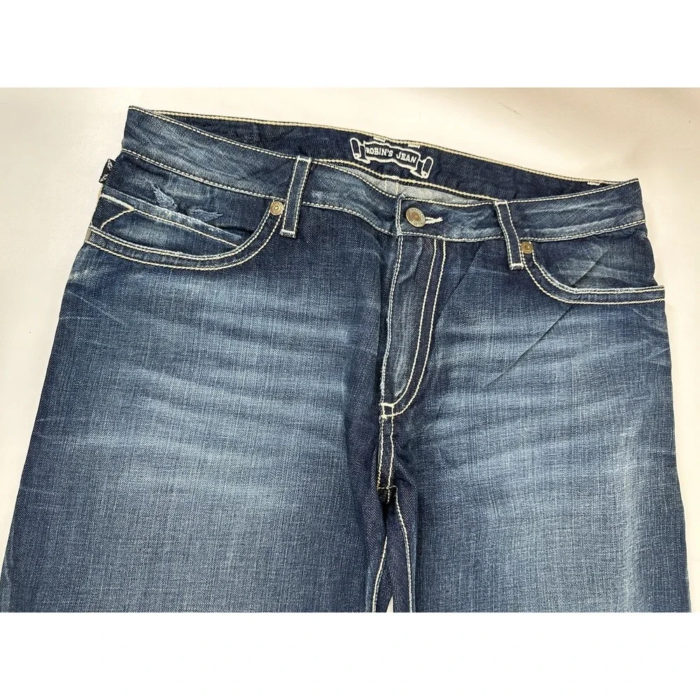 Robins Jeans Harley Leather Flap Studded Pocket Men's Size‎ 38x37